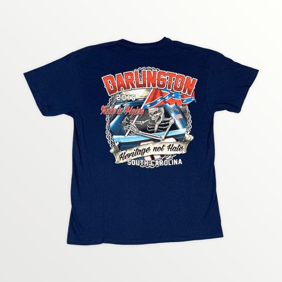 Darlington 2016 South Carolina Racing Skull Driver Graphic T-Shirt - Picture 1 of 7
